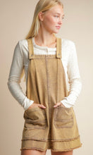 Pia Mocha Washed Denim Overall Mini Dress