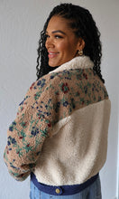 Marlow Fuzzy Floral Print Contrast Boxy Jacket