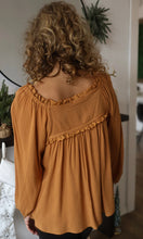 Oakland Earthen Ruched Lace Accent Blouse