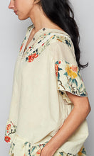 Kurt Almond Latte Floral Oversized Top