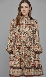 Harlow Tiered Mini Dress With Pintuck Neckband