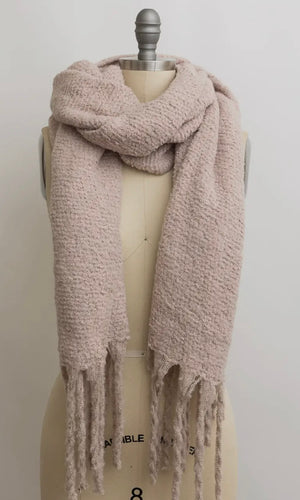 Princeton Blush Cozy Knit Scarf with Tassels