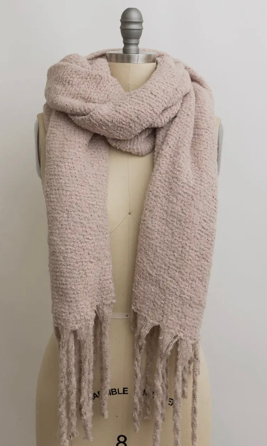 Princeton Blush Cozy Knit Scarf with Tassels