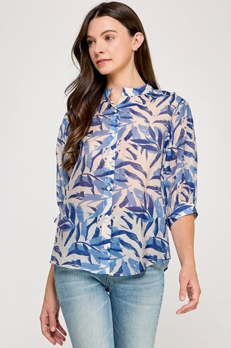 Morgan Madarin Collar Loose Fit Blouse