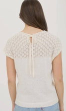 Hedi Ivory Eyelet Yoke Sweater Knit Top