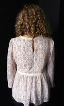 Ollie Cream Lace Trim High Neck Peplum Blouse