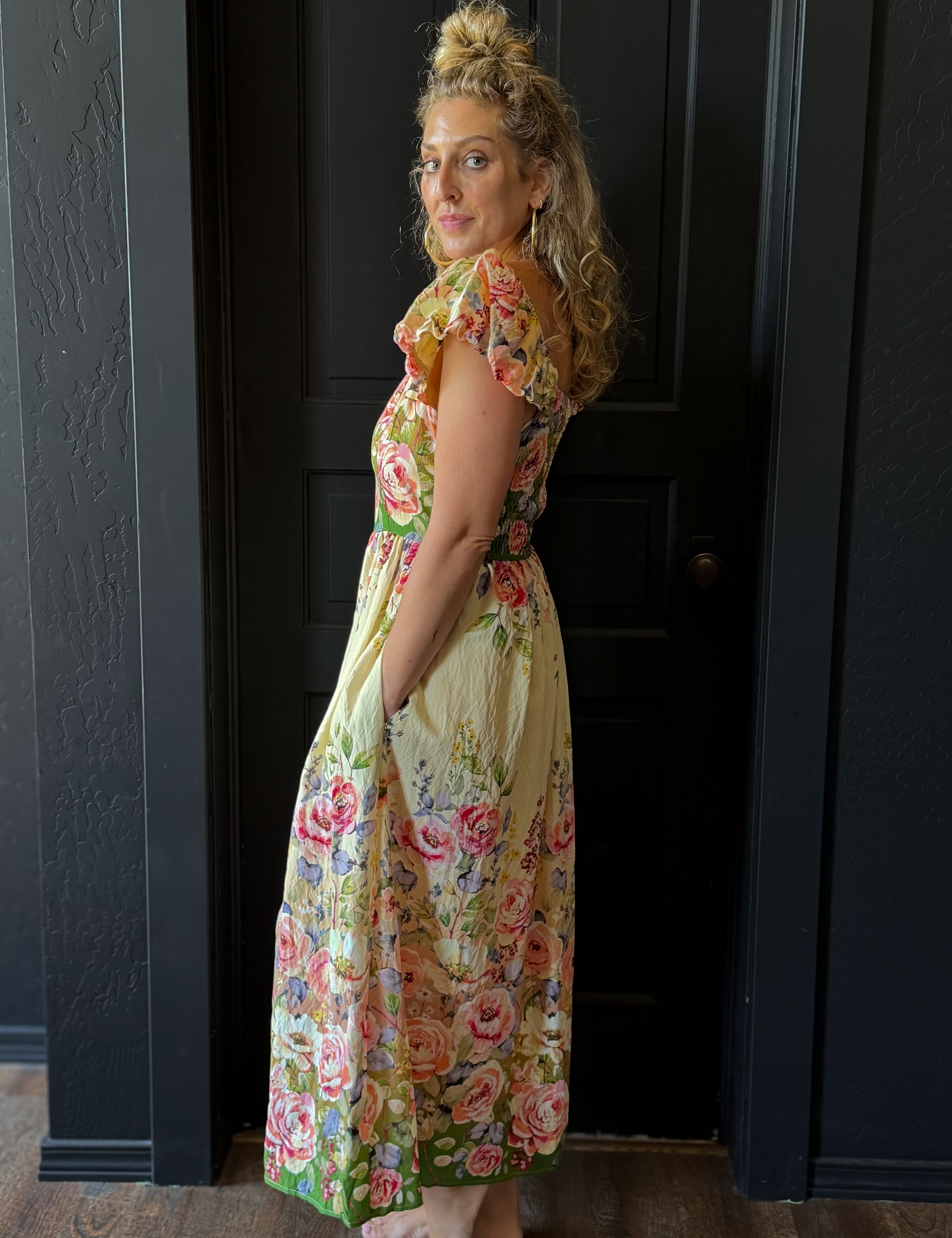 Ulani Floral Printed Midi Dress