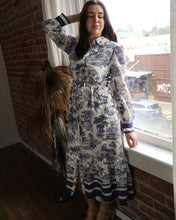 Selene Button Down Long Sleeve Midi Dress