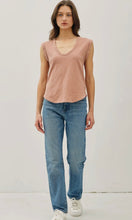 Gyeong Clay Basic Cap Sleeve Garment Dyed Top