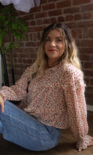 Kaya Clipdot Chiffon Floral Print Ruffled Blouse