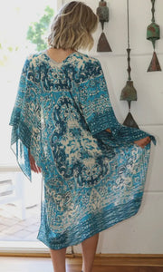 Allisha Blue Printed Kimono