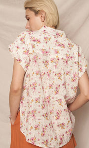 Gundi Short Sleeve Floral Button Down Shirt