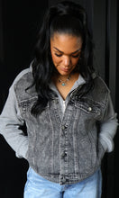 Martha Denim Contrast Twofer Hoodie Jacket