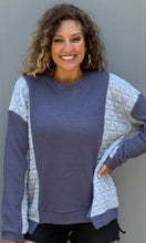 Mack Mixed Fabric Crew Neck Top