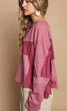 Kelly Magenta Oversized Color Blocked Top