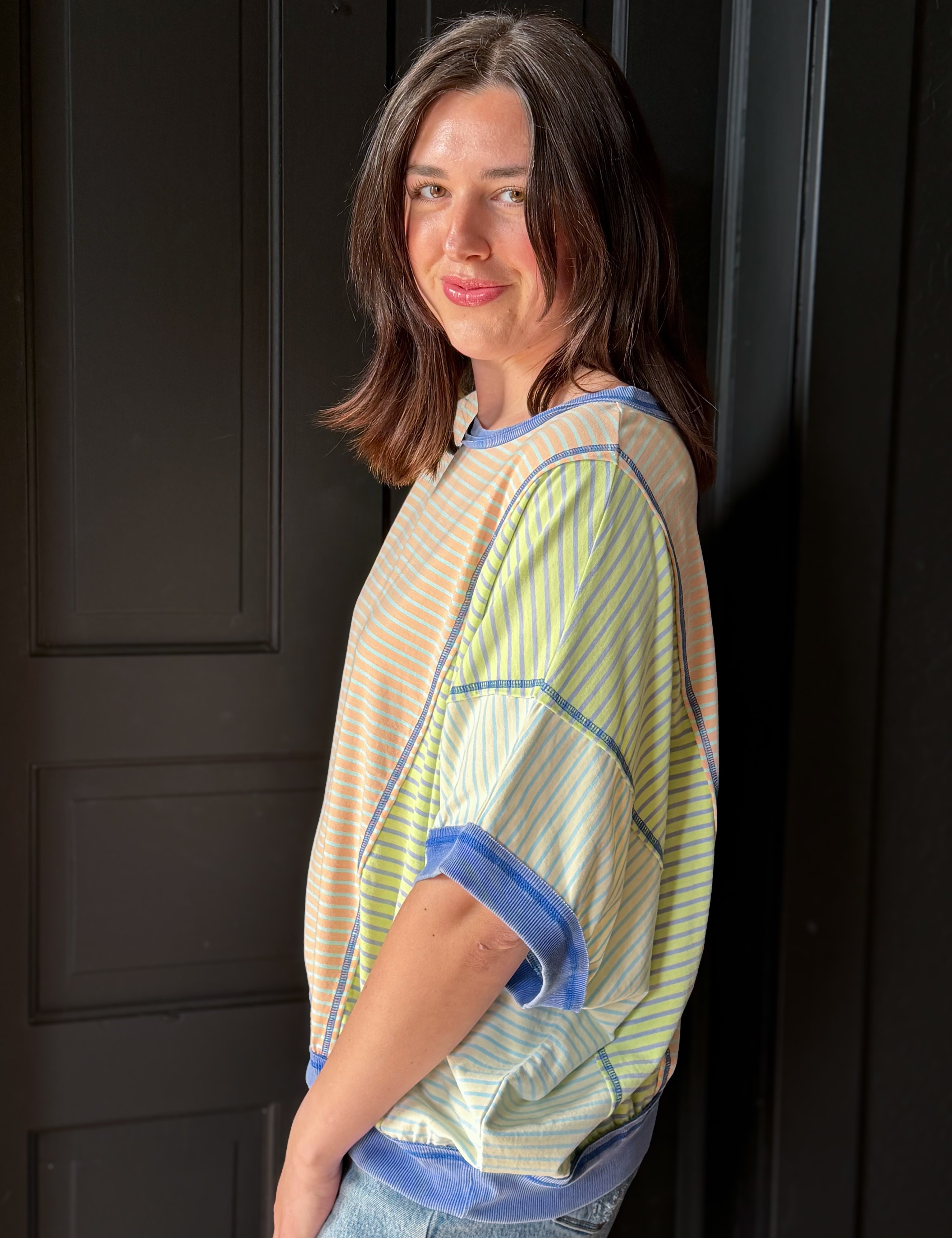 Garie Contrast Trim Knit Sweater Top