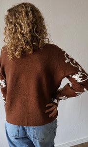 Marilyn V-neck Embroidered Sweater Jacket