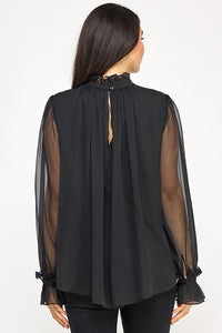 Maddox Black Tiered Ruffled Top