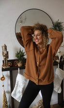 Odessa Camel Garment Washed Button Front Thermal