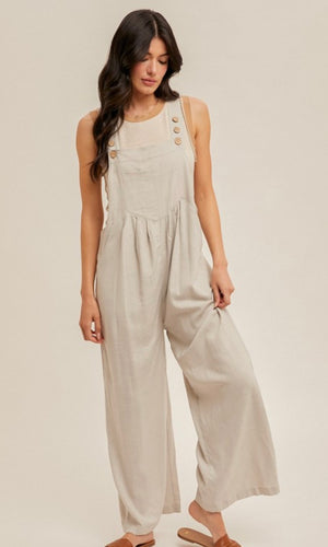 Fatuma Wide Leg Linen Overall