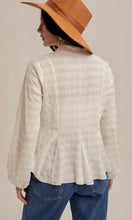 Marissa Off-White Flowy Button Down Texture Knit Blouse