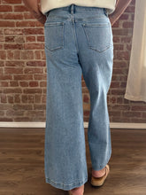 Umeko Mid Rise Seam Detail Front Slit Hem Wide Jeans