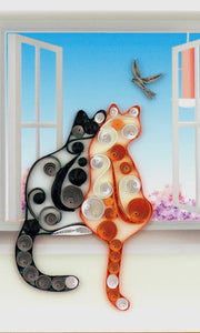 Quilled Two Cats Everyday Card