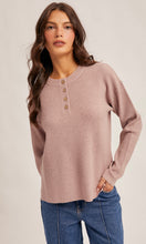 Maddy Mauve Waffle Sweater Knit Top