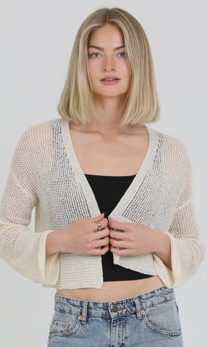 Canyon Ivory Light Weight Open Knit Cardigan Sweater