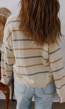 Reya Stripe Ribbed Trim Sweater