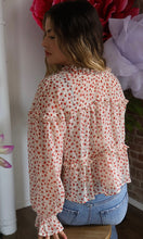 Kaya Clipdot Chiffon Floral Print Ruffled Blouse