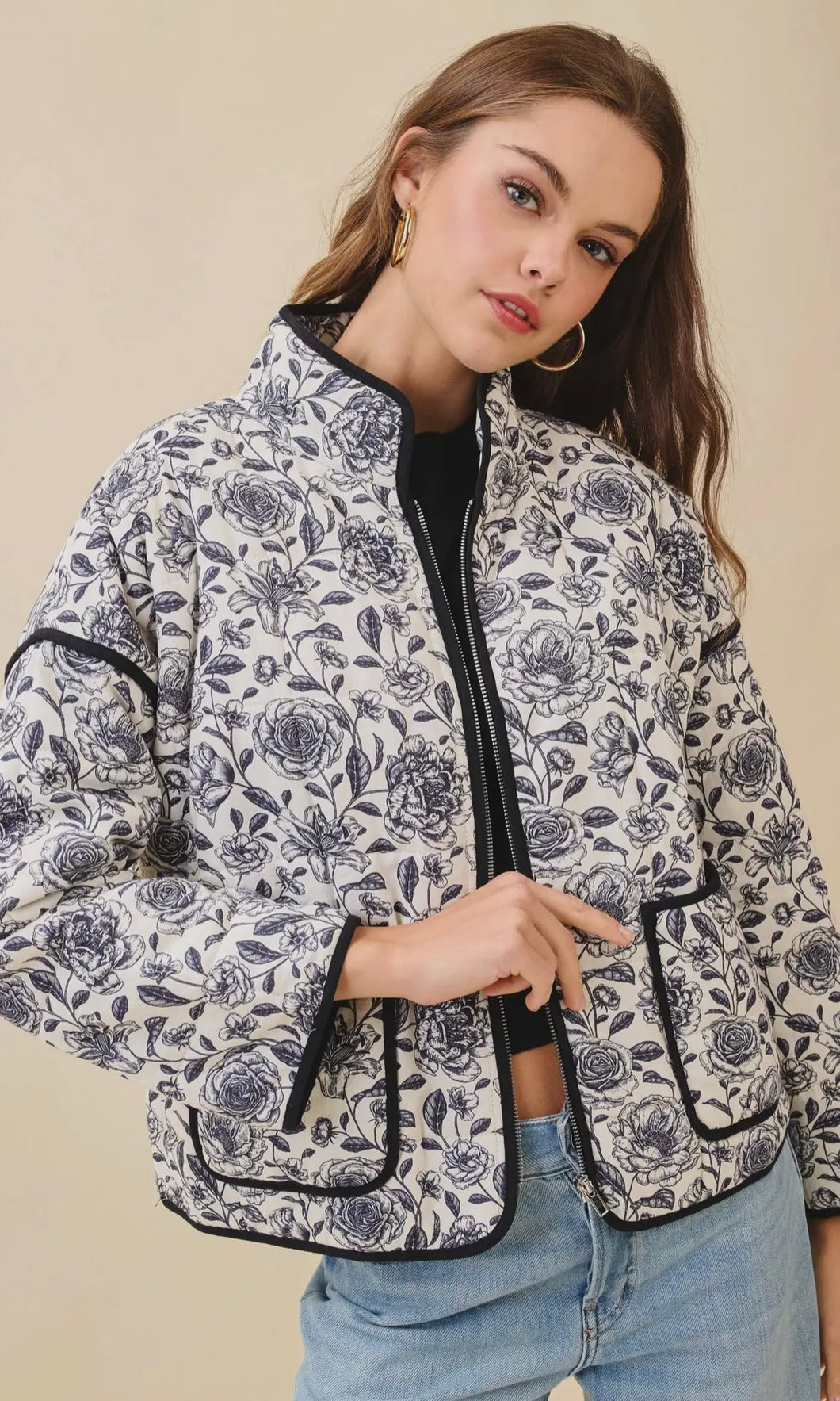 Salomon Cream Floral Jacket