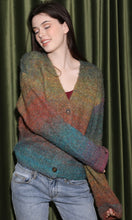 Cree Rainbow V Neck Button Front Cardigan Sweater