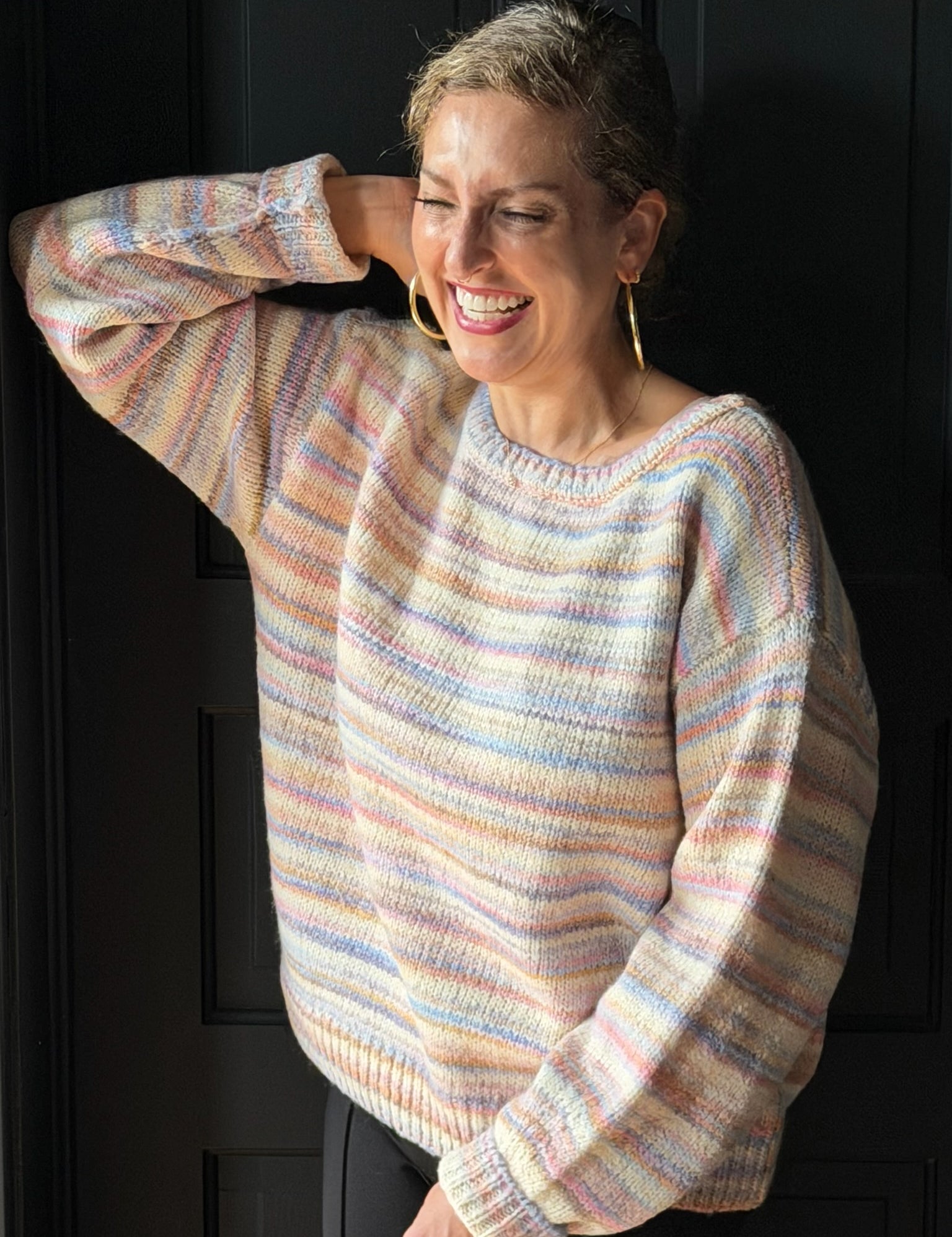 Rowan Striped Wideneck Drop Shoulder Sweater