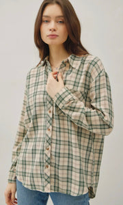 Louis Green Shade Plaid Boxy Shirt