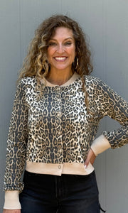 Monica Brushed Leopard Print Cardigan