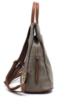 Blake Tan Vegan Leather One & Double Strap Crossbody Backpack