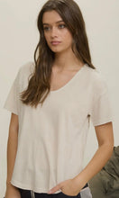 Lottie White Washed Scoop Neck Short Sleeve Knit Top