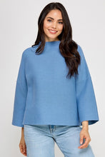 Milo Azure Loose Fit Long Sleeve Top