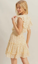 Kayla Butter Disty Floral High Neck Mini Dress