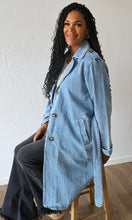 Hannah Belted Denim Trench Coat