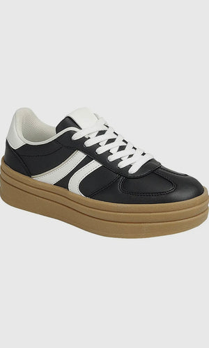 Morgan Semi Platform Double Stripe Low Sneakers