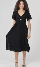 Juliette V Neck Twist Front Cut Out Midi Dress
