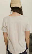 Lottie White Washed Scoop Neck Short Sleeve Knit Top