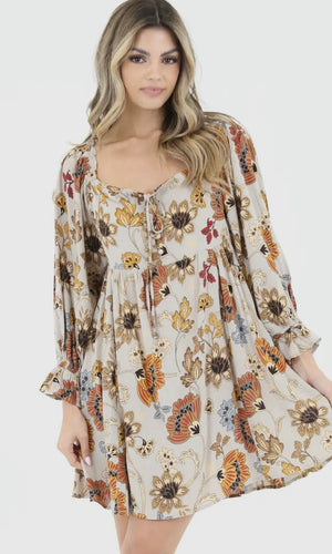 Peter Printed Baby Doll Dress