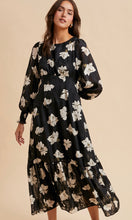 Lia Black Jacquard Floral Maxi Dress