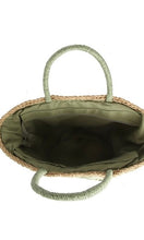 Eric Olive Woven Loop Handle Basket Tote