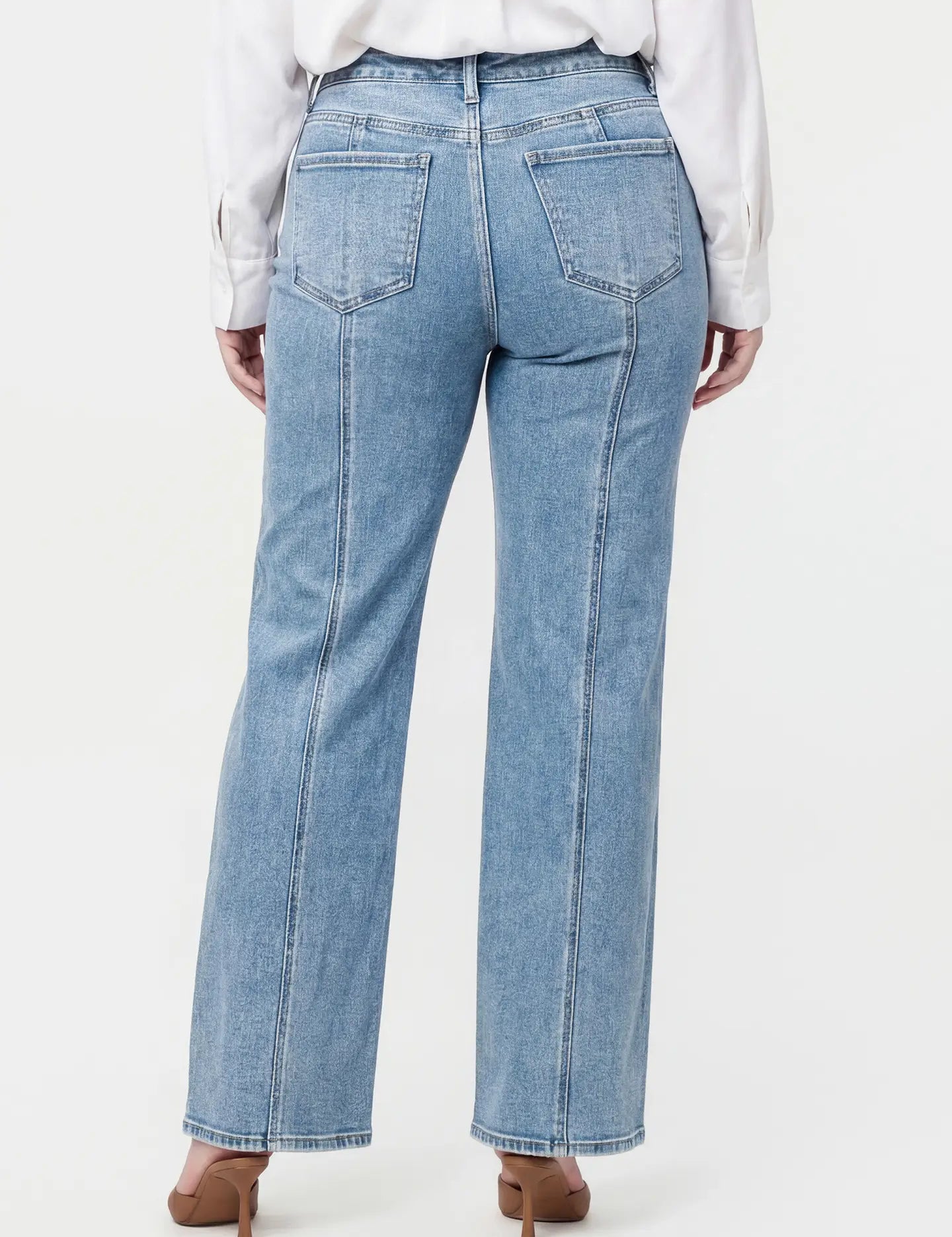 Drew Plus Billbergia High Rise Front Seam Wide Leg Jean