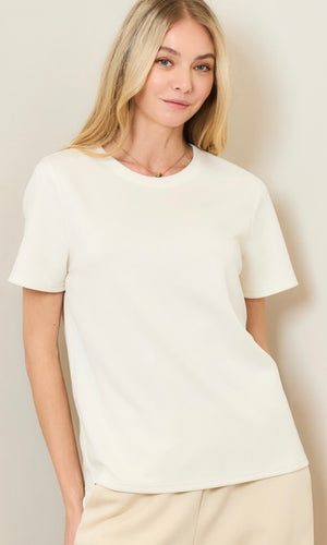 Grui Ivory Buttery Soft Crew Neck Tee