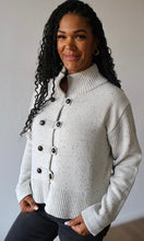 Maisie Textured Melange Boxy Fit Sweater Jacket